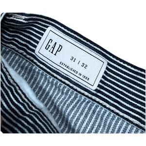 GAP Blue Stripe Double Knee Carpenter Pants Size 31x31 Railroad Hickory